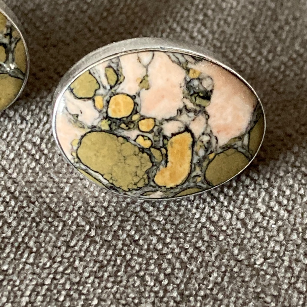 Agate Earring Post Back.
